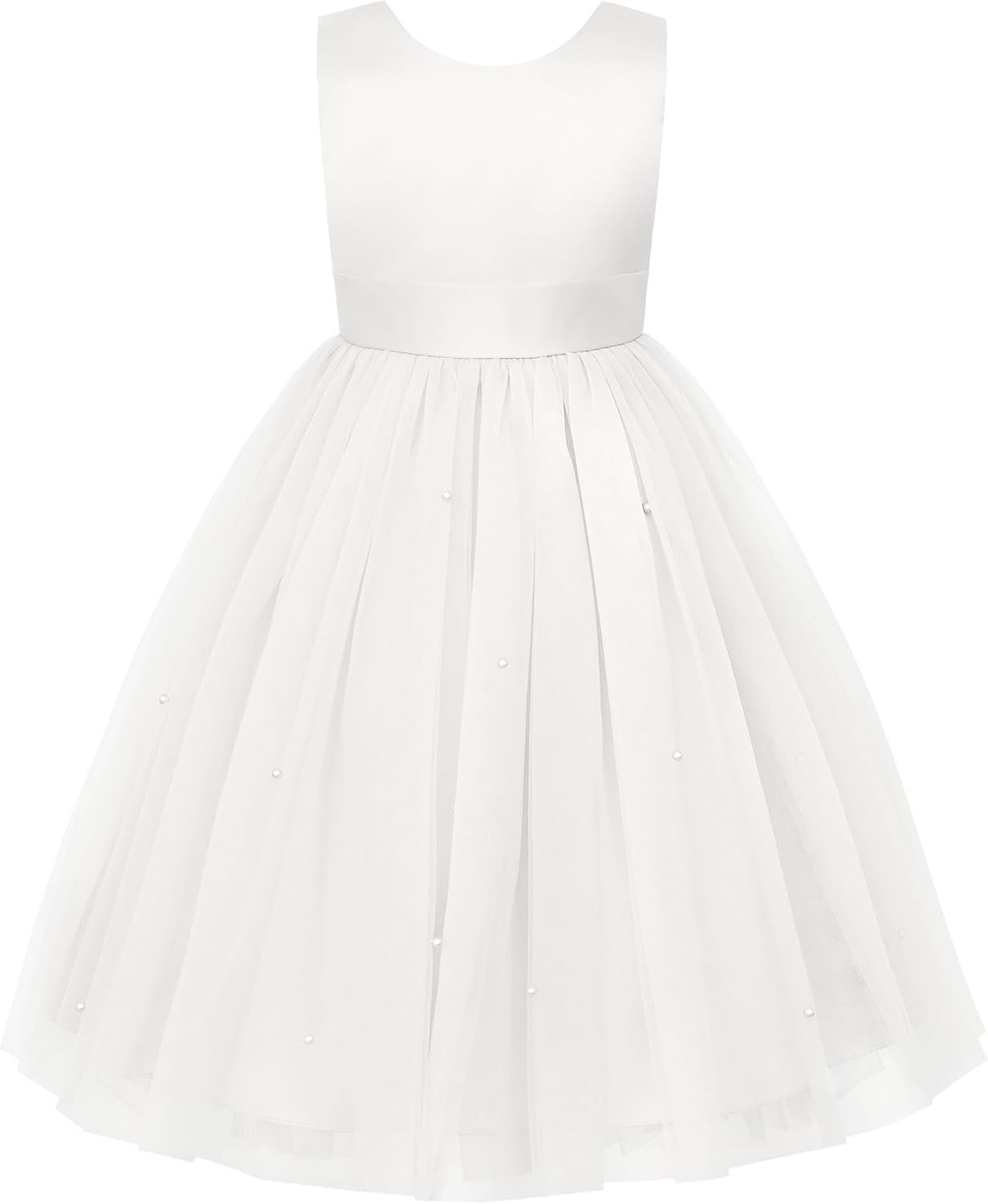 Flower Girls Dress Wedding Satin Dresses Princess Birthday Party Prom Ball Gown - Image 2