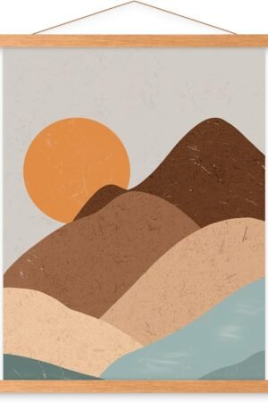 8x10 8x12 8x18 Poster Frame, Magnetic Light Wood Wooden Frame Hanger for Photo Picutre Canvas Artwork Art Print Wall Hanging (1 Pack, 8", Teak Wood)