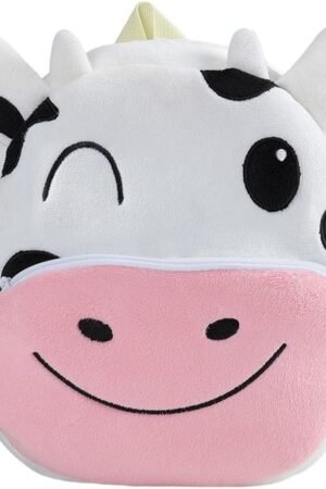 Cow Plush Toddler Backpacks for Preschool Kindergarten Cute Mini Childrens Backpack Real Littles Kids Backpack for Boy Girl