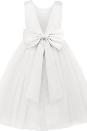 Flower Girls Dress Wedding Satin Dresses Princess Birthday Party Prom Ball Gown