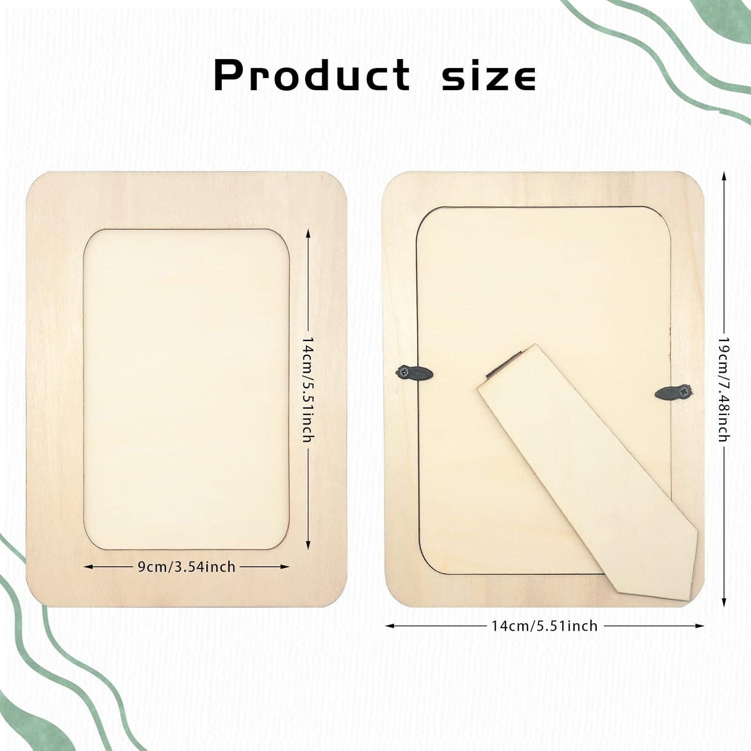 6 PCS DIY Wooden Picture Frames Unfinished Solid Wood Photo Picture Frames for 4 x 6 in Photos, Standing Wooden Photo Frames for Crafts Wood, DIY Painting, Arts Projects (Rectangle) - Image 2