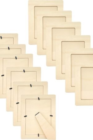 Pack of 12 Wooden Picture Frames Unfinished Wood Photos Frames 5x7 for Crafts