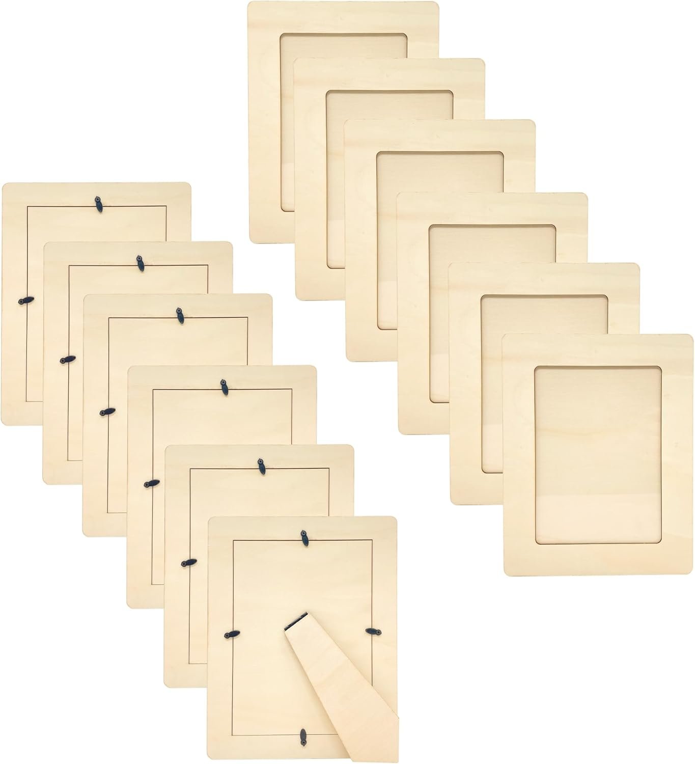 Pack of 12 Wooden Picture Frames Unfinished Wood Photos Frames 5x7 for Crafts