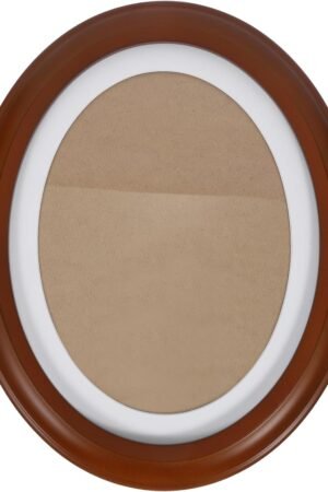10 Inch Classic Oval Wood Picture Frame Oval Photo Frame Wall Hanging Picture Frame for Living Room Bedroom Decoration B, 28.50X24.00X2.70CM, Brown,