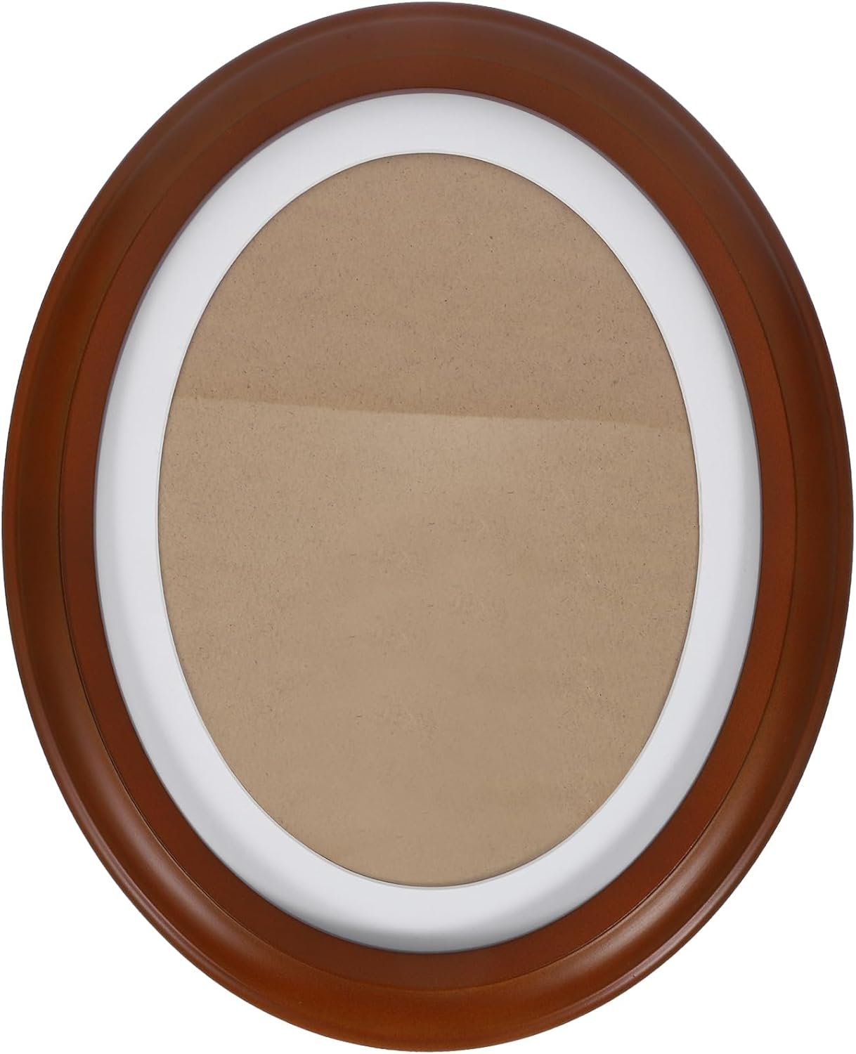 10 Inch Classic Oval Wood Picture Frame Oval Photo Frame Wall Hanging Picture Frame for Living Room Bedroom Decoration B, 28.50X24.00X2.70CM, Brown,