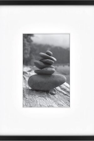 8x10 Matted Picture Frame with 4x6 Photo Display, Black Vertical & Horizontal Wall Hanging Frame for Photos & Artwork (1-Pack)