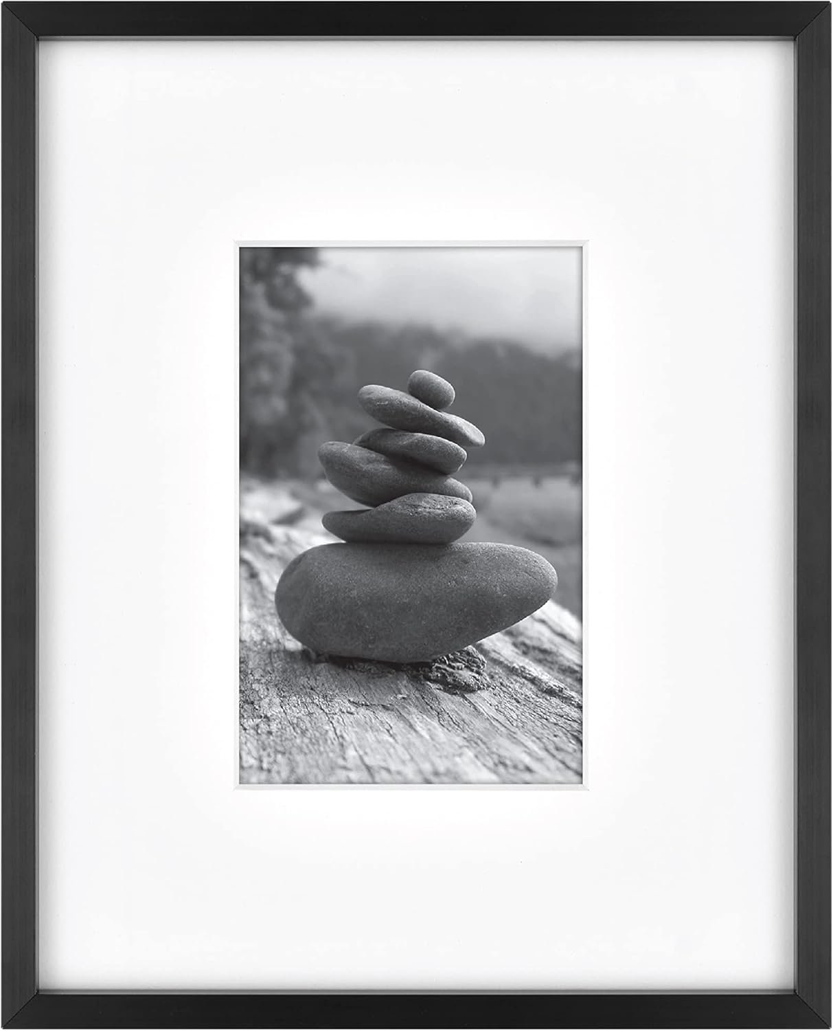 8x10 Matted Picture Frame with 4x6 Photo Display, Black Vertical & Horizontal Wall Hanging Frame for Photos & Artwork (1-Pack)