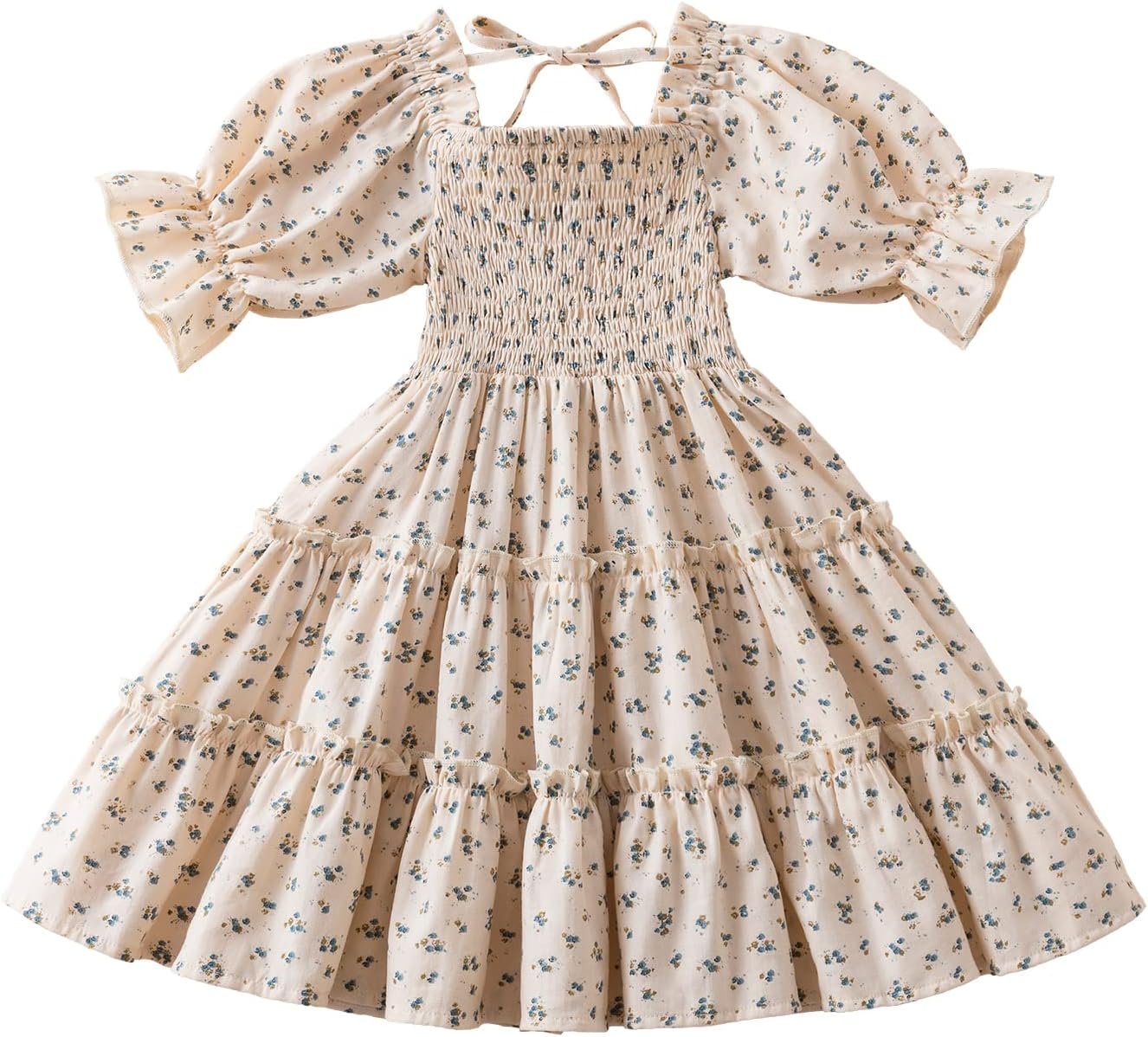 Little Girl Floral Dress Princess Girls Casaul Printed A-line Sundress