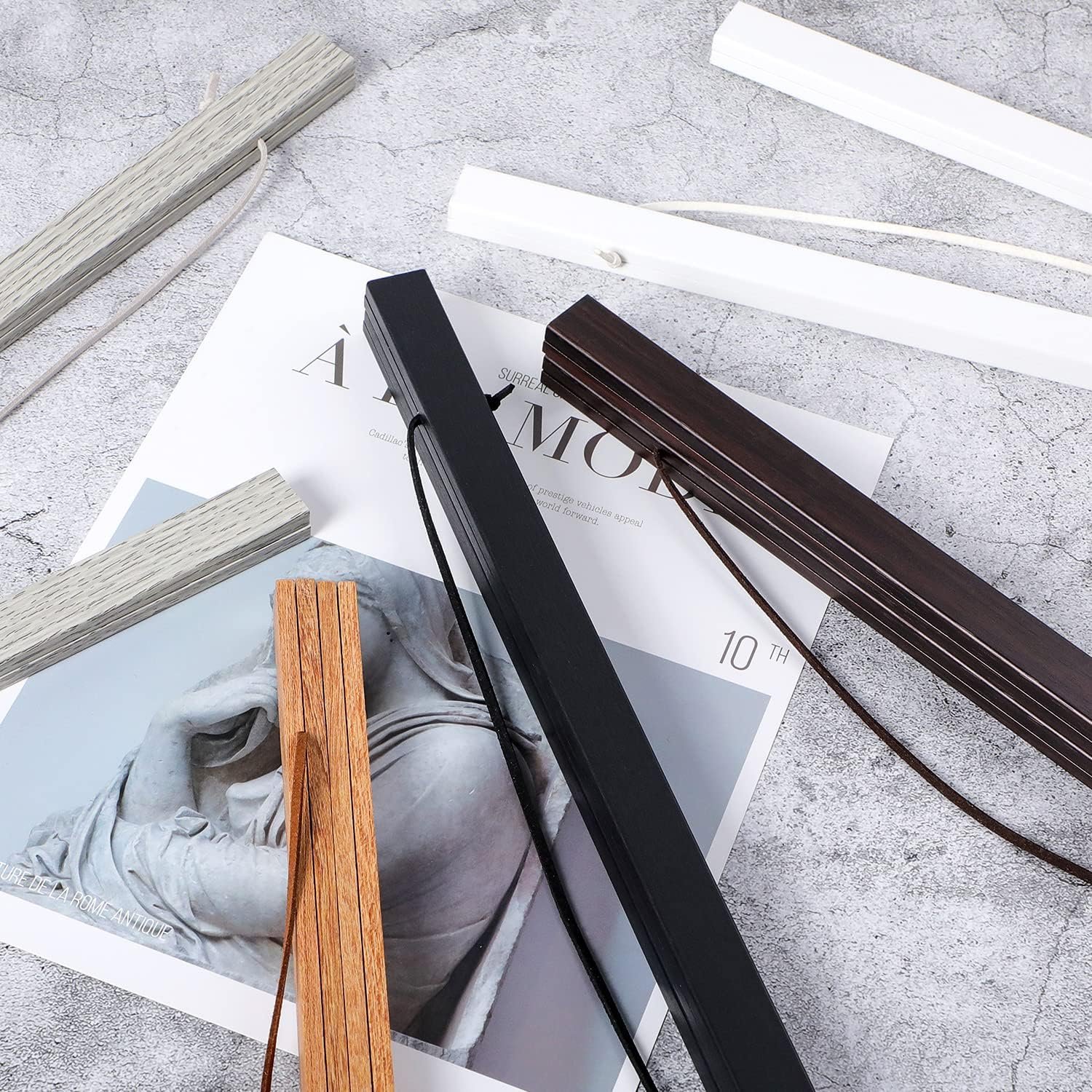 8x10 8x12 8x18 Poster Frame, Magnetic Light Wood Wooden Frame Hanger for Photo Picutre Canvas Artwork Art Print Wall Hanging (1 Pack, 8", Teak Wood) - Image 2