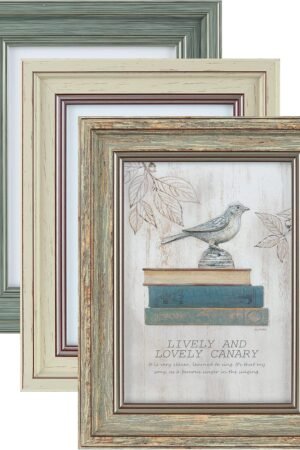 3 Pack 5x7 Inch Picture Frames Farmhouse Rustic Vintage Distressed Wood Grain Photo Frame with HD plastic cover for Table Top Display and Wall Hanging