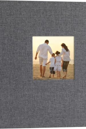 Linen Hardcover Photo Album 4x6 600 Photos Large Capacity for Family Wedding Anniversary Baby Vacation (Gray, 600 Pockets)