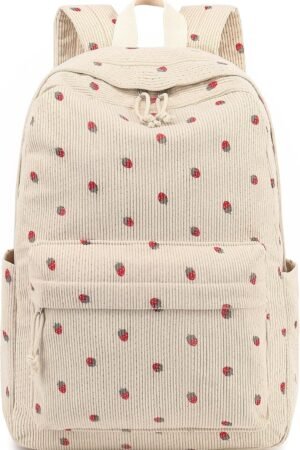School Backpack for Teen Girls Bookbags Elementary High School Corduroy Laptop Bags Women Travel Daypacks